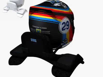 Alonso indy helmet 2017 Low-poly 3D model