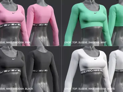 Nike Crop Top Long-Sleeve 3D model