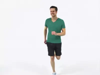 Virtue 02E Running Jogging Football Sports Man Low-poly 3D model