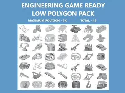 ENGINEERING GAME READY LOW POLYGON PACK 3D Model Collection