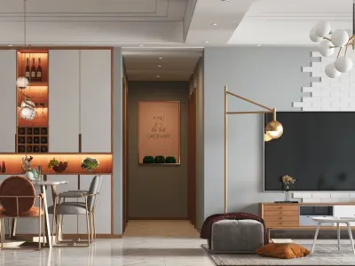 Luxury living room interior 3D model