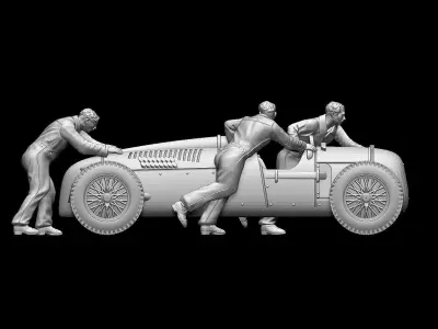 AUDI racing car and team 3D print model