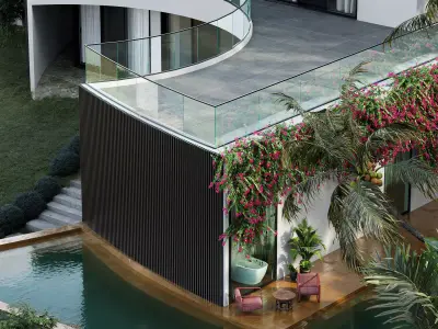 The Lake Villa scene 3D model