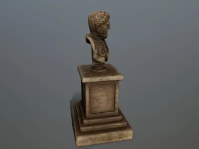 hercules bust Low-poly 3D model