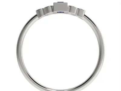 Basel ring with Baguette diamond 3D print model