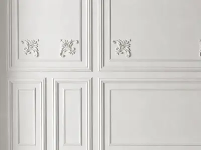 Classic 3D Wall Panel with Ornament Design for Interior Decor 4 3D model