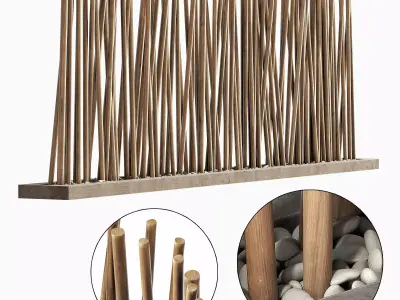 Partition branch small pebble n1 3D model