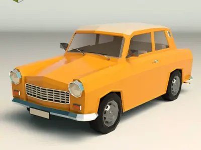 Low Poly Sedan Car 13 Low-poly 3D model