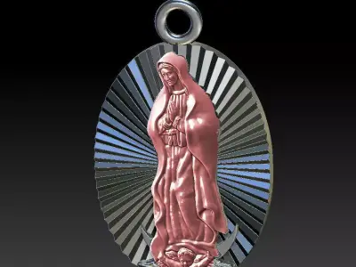 JEWELRY PENDANT VIRGEN DE GUADALUPE 3D print model