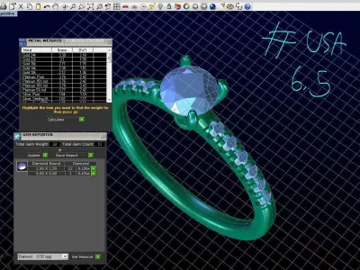 ZDR037 solitaire diamond engagement ring gold 3D print model