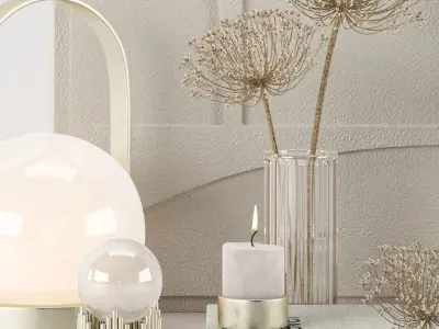 beige decoration set  3D model