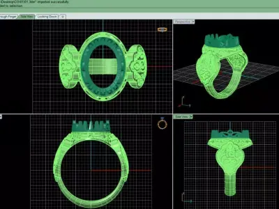 Yaali Islamic design ring 3D print model