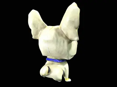 Cartoon bulldog dog 3D model