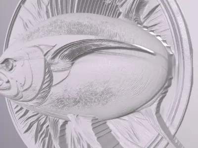 Bluefin Tuna 1 basrelief for 3D printing 3D print model