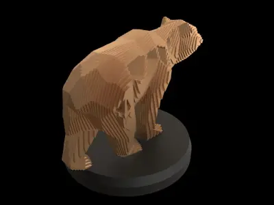 Parametric V Bear Low-poly 3D model
