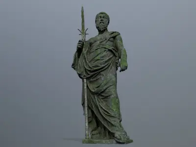 Man Statue Low-poly 3D model