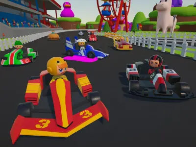 Stylized Kart Racing Pack Low-poly 3D model