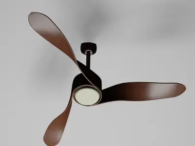 Wooden Ceiling Fan 3D Model Free 3D model