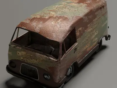 wrecked van 3D model