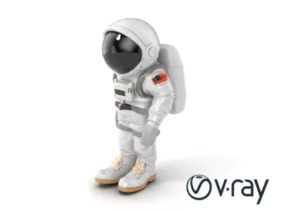 Astronaut with Modular Helmet and Lunar Boots model pack Low-poly 3D model