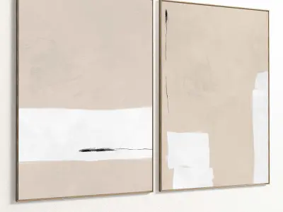 Plaster Two Photo Frame 187 Low-poly 3D model