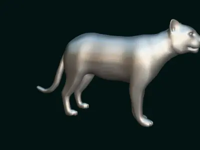 Cougar Cat Low-poly 3D model
