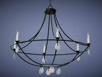 Novella Chandelier Low-poly 3D model