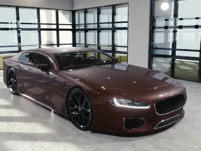 BLENDER EEVEE Brandless Sports GT  Low-poly 3D model