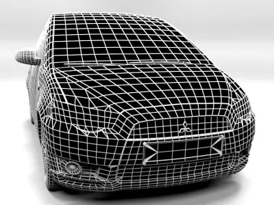 MITSHUBISHI COLT 3 DOOR 2009 LOWPOLY Low-poly 3D model