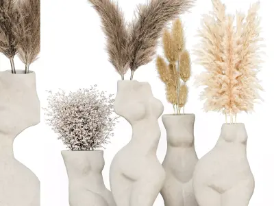 Female Body Vase Decor Set 24  3D model