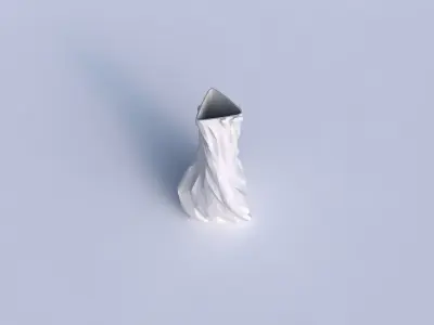 Vase twist puffy triangle with low-polygon bulges 3D print model