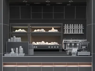 Fastfood and Coffee Shop 2 3D model