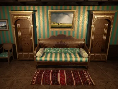 BILLIARD ROOM UNREAL ENGINE 4 Low-poly 3D model