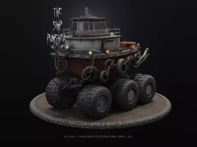 Game Ready  Ship Punisher Low-poly 3D model