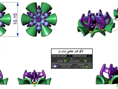 Pendant Earrings combo - 305 3D print model