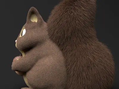 Toy Squirrel with Acorn 3D model