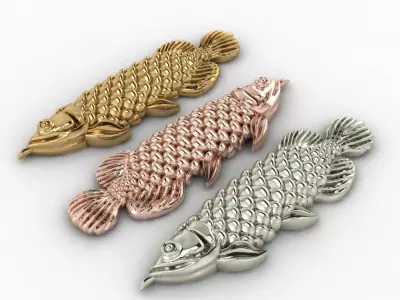 arowana fish relief 3D print model