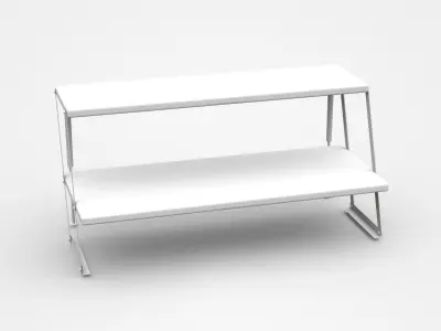 Industrial Double Inclined Shelf 3D model