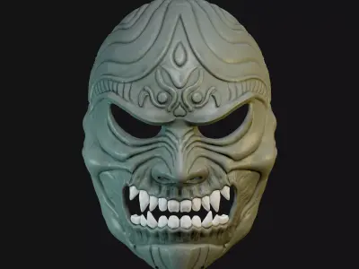 Oni Mask 14 Demon Full Face 3D print model