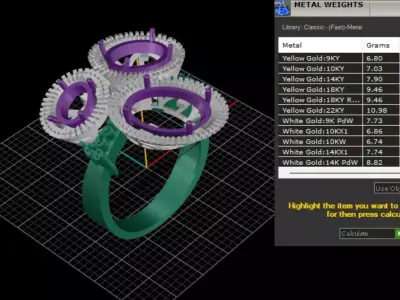 woman ring 3D print model 18