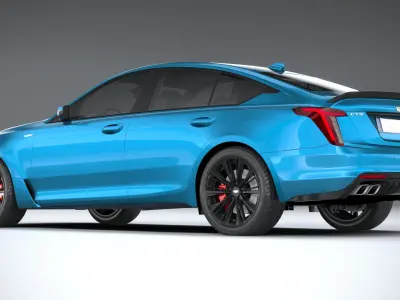 Cadillac CT5-V Blackwing 2022 Realistic Game Ready Rigged Ready  3D model