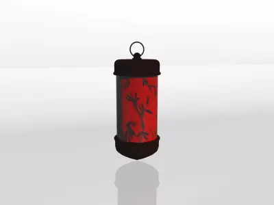 Painted-bamboo Paper Lantern 3D model