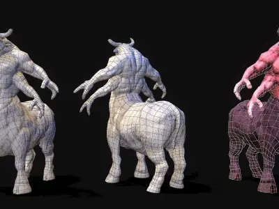Warrior Bull Low-poly 3D model