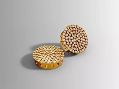 Pave Gold Earrings for 3D Printing and Casting 3D print model