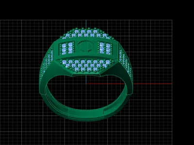 Print Ready STL 3DM  Gents Rings Diamond Men Ring  3D print model 212