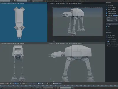 Star Wars AT-AT Reddy for Rigging Free 3D model