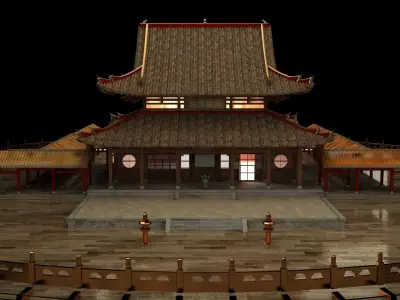 Chinese ancient house 3D model 36