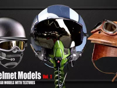 20 Helmet Models with Textures vol1 ready for Game  3D model