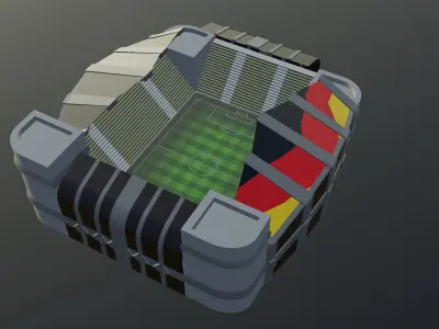 Football Stadium - German Low-poly 3D model
