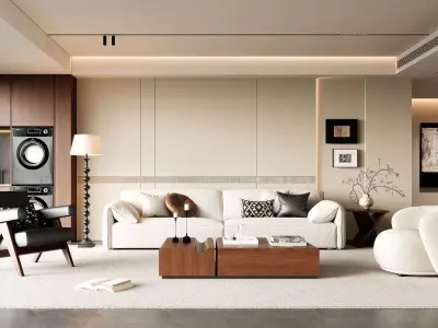 Modern living room 3D model  3D model